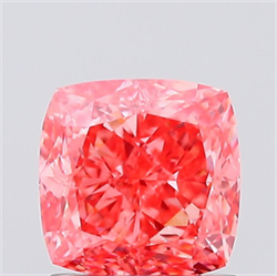 Picture of Lab Created Diamond 1.12 Carats, SQUARE CUSHION with  Cut, Fancy Vivid Pink Color, VS2 Clarity and Certified by IGI