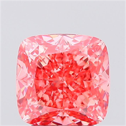 Picture of Lab Created Diamond 2.60 Carats, SQUARE CUSHION with  Cut, Fancy Vivid Pink Color, VS1 Clarity and Certified by IGI
