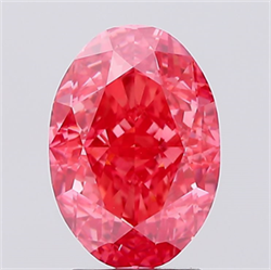 Picture of Lab Created Diamond 3.11 Carats, Oval with  Cut, Fancy Vivid Pink Color, VS1 Clarity and Certified by IGI