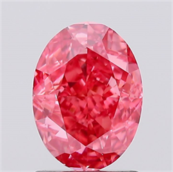 Picture of Lab Created Diamond 1.56 Carats, Oval with  Cut, Fancy Vivid Pink Color, VVS2 Clarity and Certified by IGI