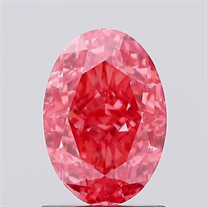 Picture of Lab Created Diamond 1.29 Carats, Oval with  Cut, Fancy Vivid Pink Color, VS1 Clarity and Certified by IGI