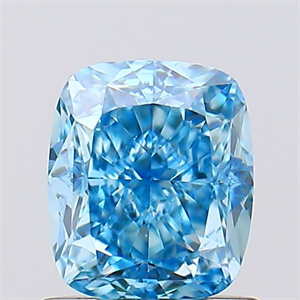 Picture of Lab Created Diamond 1.08 Carats, Cushion with  Cut, Fancy Vivid Blue Color, VVS2 Clarity and Certified by IGI