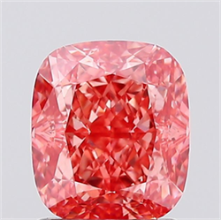Picture of Lab Created Diamond 1.56 Carats, Cushion with  Cut, Fancy Vivid Pink Color, VVS2 Clarity and Certified by IGI