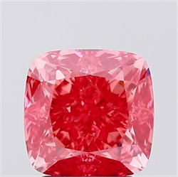 Picture of Lab Created Diamond 2.44 Carats, SQUARE CUSHION with  Cut, Fancy Vivid Pink Color, VS2 Clarity and Certified by IGI