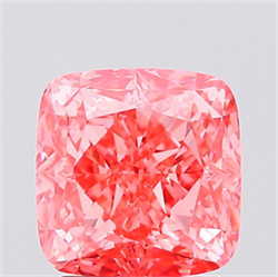 Picture of Lab Created Diamond 2.05 Carats, SQUARE CUSHION with  Cut, Fancy Vivid Pink Color, VS1 Clarity and Certified by IGI