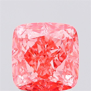 Picture of Lab Created Diamond 2.05 Carats, SQUARE CUSHION with  Cut, Fancy Vivid Pink Color, VS1 Clarity and Certified by IGI