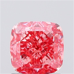 Picture of Lab Created Diamond 1.13 Carats, SQUARE CUSHION with  Cut, Fancy Vivid Pink Color, VS1 Clarity and Certified by IGI