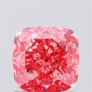 Picture of Lab Created Diamond 1.13 Carats, SQUARE CUSHION with  Cut, Fancy Vivid Pink Color, VS1 Clarity and Certified by IGI