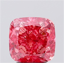 Picture of Lab Created Diamond 3.07 Carats, SQUARE CUSHION with  Cut, Fancy Vivid Pink Color, VS1 Clarity and Certified by IGI
