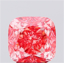 Picture of Lab Created Diamond 3.03 Carats, SQUARE CUSHION with  Cut, Fancy Vivid Pink Color, VVS2 Clarity and Certified by IGI
