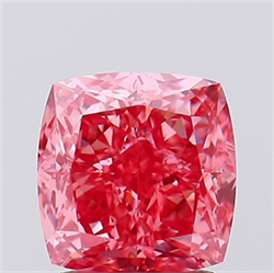 Picture of Lab Created Diamond 2.20 Carats, SQUARE CUSHION with  Cut, Fancy Vivid Pink Color, VS1 Clarity and Certified by IGI