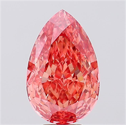 Picture of Lab Created Diamond 7.84 Carats, Pear with  Cut, Fancy Vivid Pink Color, VS2 Clarity and Certified by IGI