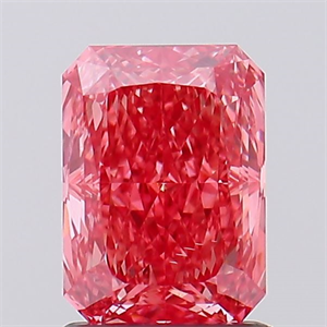 Picture of Lab Created Diamond 1.45 Carats, Radiant with  Cut, Fancy Vivid Pink Color, VVS2 Clarity and Certified by IGI
