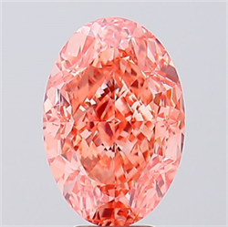 Picture of Lab Created Diamond 8.03 Carats, Oval with  Cut, Fancy Vivid Pink Color, VS2 Clarity and Certified by IGI