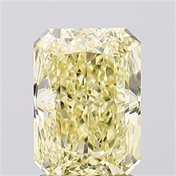 Picture of Lab Created Diamond 2.11 Carats, Radiant with  Cut, Fancy Intense Yellow Color, VVS2 Clarity and Certified by IGI
