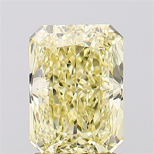 Picture of Lab Created Diamond 2.11 Carats, Radiant with  Cut, Fancy Intense Yellow Color, VVS2 Clarity and Certified by IGI