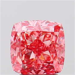 Picture of Lab Created Diamond 2.61 Carats, SQUARE CUSHION with  Cut, Fancy Vivid Pink Color, VS1 Clarity and Certified by IGI