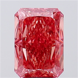 Picture of Lab Created Diamond 10.10 Carats, Radiant with  Cut, Fancy Vivid Pink Color, VS1 Clarity and Certified by IGI