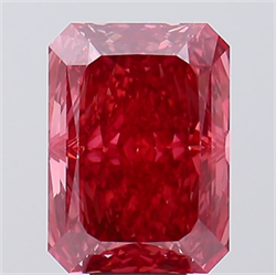 Picture of Lab Created Diamond 10.55 Carats, Radiant with  Cut, Fancy Vivid Pink Color, VVS2 Clarity and Certified by IGI
