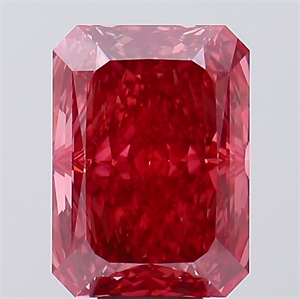 Picture of Lab Created Diamond 10.55 Carats, Radiant with  Cut, Fancy Vivid Pink Color, VVS2 Clarity and Certified by IGI