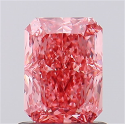 Picture of Lab Created Diamond 1.01 Carats, Radiant with  Cut, Fancy Vivid Pink Color, VS2 Clarity and Certified by IGI