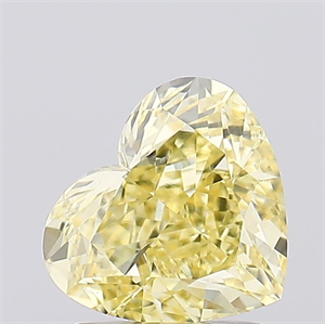 Picture of Lab Created Diamond 1.56 Carats, Heart with  Cut, Fancy Intense Yellow Color, VS1 Clarity and Certified by IGI