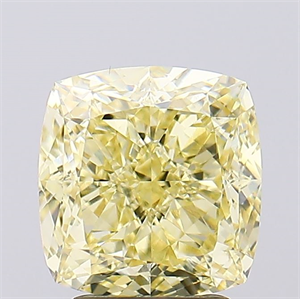 Picture of Lab Created Diamond 3.14 Carats, SQUARE CUSHION with  Cut, Fancy Intense Yellow Color, VVS2 Clarity and Certified by IGI