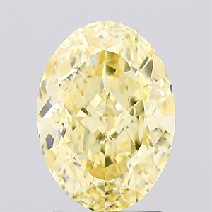 Picture of Lab Created Diamond 2.41 Carats, Oval with  Cut, Fancy Intense Yellow Color, VVS1 Clarity and Certified by IGI