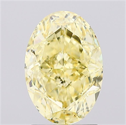 Picture of Lab Created Diamond 2.13 Carats, Oval with  Cut, Fancy Intense Yellow Color, VS1 Clarity and Certified by IGI