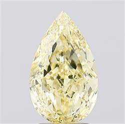 Picture of Lab Created Diamond 1.57 Carats, Pear with  Cut, Fancy Intense Yellow Color, VS1 Clarity and Certified by IGI