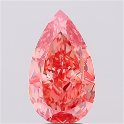 Picture of Lab Created Diamond 6.15 Carats, Pear with  Cut, Fancy Vivid Pink Color, VVS2 Clarity and Certified by IGI