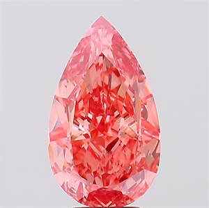 Picture of Lab Created Diamond 6.15 Carats, Pear with  Cut, Fancy Vivid Pink Color, VVS2 Clarity and Certified by IGI