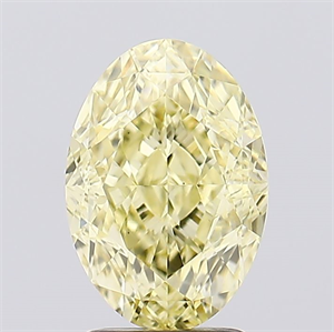 Picture of Lab Created Diamond 2.13 Carats, Oval with  Cut, Fancy Intense Yellow Color, VS1 Clarity and Certified by IGI