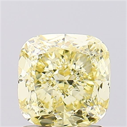 Picture of Lab Created Diamond 1.62 Carats, SQUARE CUSHION with  Cut, Fancy Intense Yellow Color, VS1 Clarity and Certified by IGI