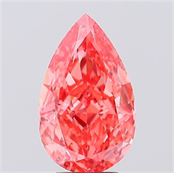 Picture of Lab Created Diamond 2.52 Carats, Pear with  Cut, Fancy Vivid Pink Color, VVS2 Clarity and Certified by IGI