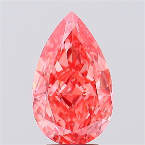 Picture of Lab Created Diamond 2.52 Carats, Pear with  Cut, Fancy Vivid Pink Color, VVS2 Clarity and Certified by IGI