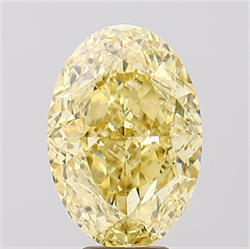 Picture of Lab Created Diamond 7.18 Carats, Oval with  Cut, Fancy Intense Yellow Color, VS2 Clarity and Certified by IGI