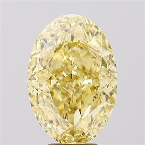 Picture of Lab Created Diamond 7.18 Carats, Oval with  Cut, Fancy Intense Yellow Color, VS2 Clarity and Certified by IGI