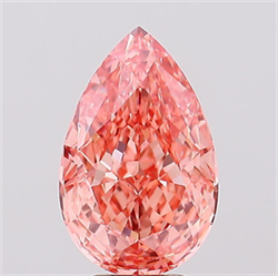 Picture of Lab Created Diamond 6.10 Carats, Pear with  Cut, Fancy Vivid Pink Color, VS1 Clarity and Certified by IGI