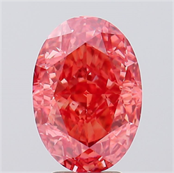 Picture of Lab Created Diamond 5.35 Carats, Oval with  Cut, Fancy Vivid Pink Color, VS1 Clarity and Certified by IGI