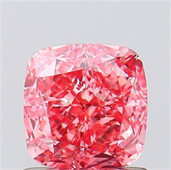 Picture of Lab Created Diamond 1.10 Carats, SQUARE CUSHION with  Cut, Fancy Vivid Pink Color, VVS2 Clarity and Certified by IGI