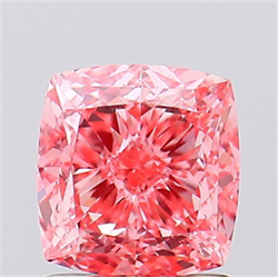 Picture of Lab Created Diamond 1.40 Carats, SQUARE CUSHION with  Cut, Fancy Vivid Pink Color, VS1 Clarity and Certified by IGI