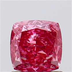 Picture of Lab Created Diamond 1.06 Carats, SQUARE CUSHION with  Cut, Fancy Vivid Pink Color, VS1 Clarity and Certified by IGI