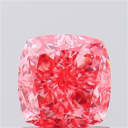 Picture of Lab Created Diamond 1.15 Carats, SQUARE CUSHION with  Cut, Fancy Vivid Pink Color, VVS2 Clarity and Certified by IGI