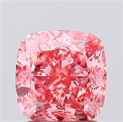 Picture of Lab Created Diamond 2.07 Carats, SQUARE CUSHION with  Cut, Fancy Vivid Pink Color, VS1 Clarity and Certified by IGI