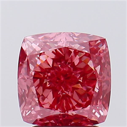 Picture of Lab Created Diamond 2.65 Carats, SQUARE CUSHION with  Cut, Fancy Vivid Pink Color, VS1 Clarity and Certified by IGI