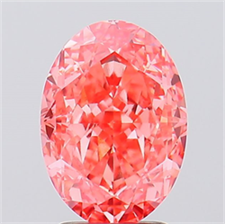 Picture of Lab Created Diamond 3.20 Carats, Oval with  Cut, Fancy Vivid Pink Color, VVS2 Clarity and Certified by IGI
