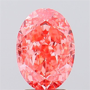 Picture of Lab Created Diamond 3.20 Carats, Oval with  Cut, Fancy Vivid Pink Color, VVS2 Clarity and Certified by IGI