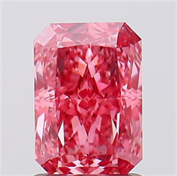 Foto Del inventario de diamantes de laboratorio, 1.43 quilates, Radiante , Color Fancy Vivid Pink, claridad VVS2 y certificado IGI de