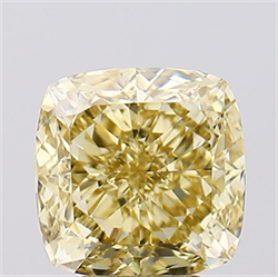 Picture of Lab Created Diamond 4.61 Carats, SQUARE CUSHION with  Cut, Fancy Intense Yellow Color, VS2 Clarity and Certified by IGI